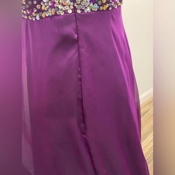 NW - One Shoulder Plum Formal Gown  / Wedding / Prom Dress - Clarisse Size 14 - Picture 5 of 16